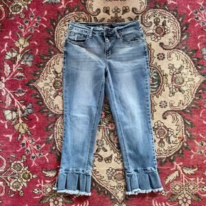 Vintage‎ Earl Jeans Y2K Mid-Rise Cropped Flare - Ruffle Flounce Hem - Size 8
